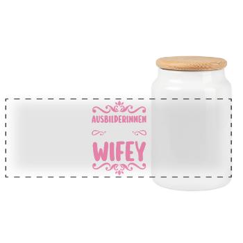 Enterrement de vie de garçon Équipe Mariée Enterrement de vie de jeune fille - Boîte à biscuits avec couvercle en bois - blanc - Devant