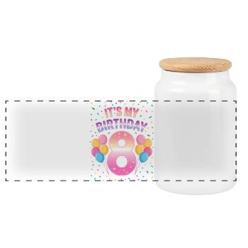 8 ans fille C’est mon anniversaire Enfants Anniversaire - Boîte à biscuits avec couvercle en bois - blanc - Devant