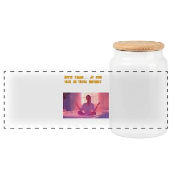 Stay calm..... I'm already in Ultra Instinct - Panoramic Cookie Jar with Wooden Lid - white - Front