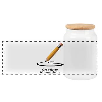 Bleistift entfacht Kreativität ohne Grenzen - Panorama Keksdose mit Holzdeckel - Weiß - Vorne