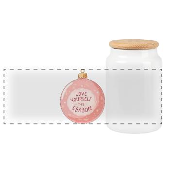 Aimez-vous - Ornement de Noël rétro anime - Boîte à biscuits avec couvercle en bois - blanc - Devant