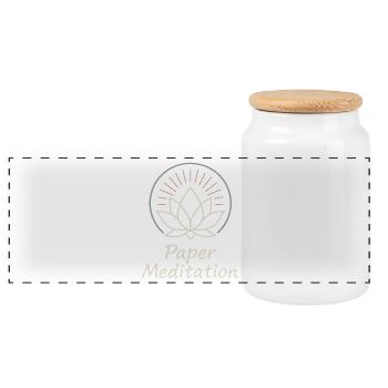Origami Club Gift Simplicity To A - Panoramic Cookie Jar with Wooden Lid - white - Front