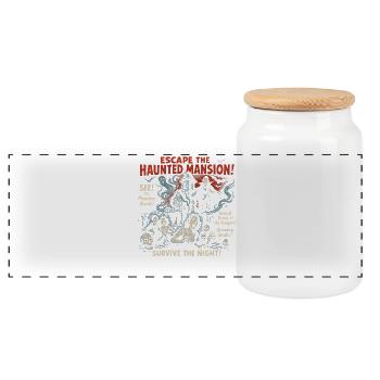Haunted Mansion Escape Filmplakat Halloween - Panorama Keksdose mit Holzdeckel - Weiß - Vorne