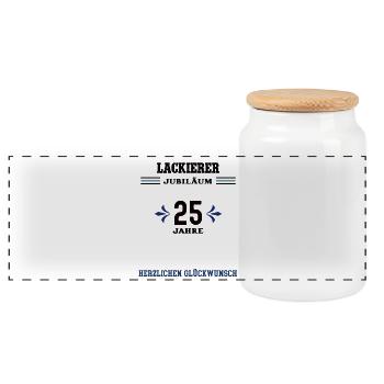 Painter 25th Anniversary 25th Anniversary - Panoramic Cookie Jar with Wooden Lid - white - Front