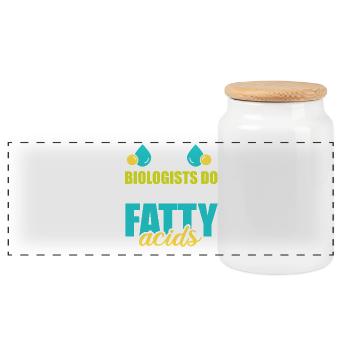 Biology Teacher Biologist Microbiology Biologist - Panoramic Cookie Jar with Wooden Lid - white - Front