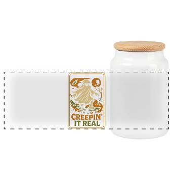 Creepin' It Real Halloween Skateboard Design - Boîte à biscuits avec couvercle en bois - blanc - Devant