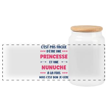 Princesse Nunuche: J’assure tout - Boîte à biscuits avec couvercle en bois - blanc - Devant