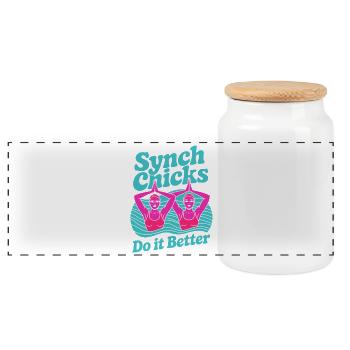 Natation synchronisée Natation artistique Sports nautiques - Boîte à biscuits avec couvercle en bois - blanc - Devant