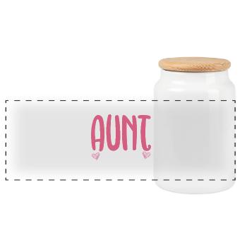 Promu tante 2026 Tante arc-en-ciel 2026 - Boîte à biscuits avec couvercle en bois - blanc - Devant