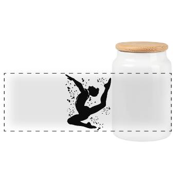Gymnastics Floor Artistic Gymnastics - Panoramic Cookie Jar with Wooden Lid - white - Front