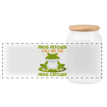 Frog Catcher Frog Fetcher Call Me Frog - Panorama Keksdose mit Holzdeckel - Weiß - Vorne