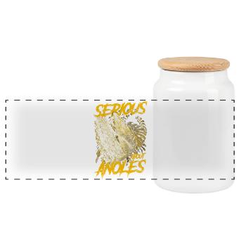 Sérieux au sujet du chevalier cubain Anoles gardien de reptiles - Boîte à biscuits avec couvercle en bois - blanc - Devant