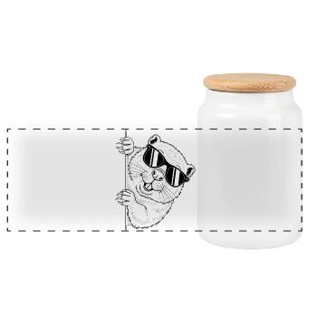 Lunettes de soleil Raccoon Graphic - Boîte à biscuits avec couvercle en bois - blanc - Devant