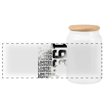 71 JAHRE LIMITED EDITION 1955 71. GEBURTSTAG - Panorama Keksdose mit Holzdeckel - Weiß - Vorne