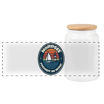 Rêve de navigation La liberté dans le vent - Boîte à biscuits avec couvercle en bois - blanc - Devant