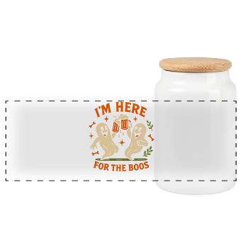 Je suis là pour les huées Costume d’Halloween drôle - Boîte à biscuits avec couvercle en bois - blanc - Devant