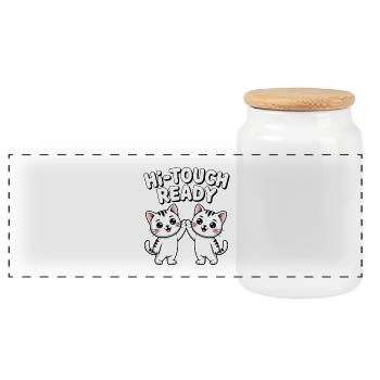 K-Pop Hi-Touch Drôle Corée Maknae - Boîte à biscuits avec couvercle en bois - blanc - Devant