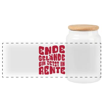 Ende Gelände, je suis maintenant à la retraite - retraité - Boîte à biscuits avec couvercle en bois - blanc - Devant