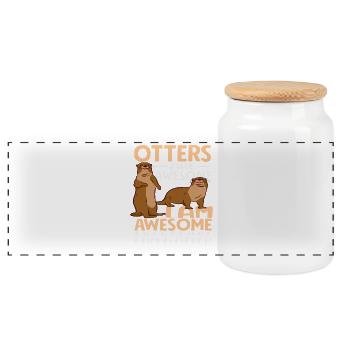 Loutre de mer dessin animé Je suis génial - Boîte à biscuits avec couvercle en bois - blanc - Devant