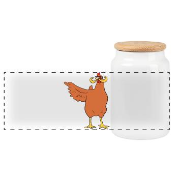 Pas de poulet ici - Boîte à biscuits avec couvercle en bois - blanc - Devant