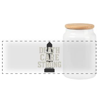Corpse Science Dark Humor Death Positive - Panoramic Cookie Jar with Wooden Lid - white - Front