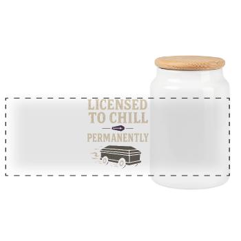 Corpse Science Dark Humor Death Positive - Panoramic Cookie Jar with Wooden Lid - white - Front