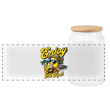 Limonade Limonade Citrons Agrumes Cadeau - Boîte à biscuits avec couvercle en bois - blanc - Devant