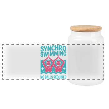 Synchronschwimmen Kunstschwimmen Wassersport - Panorama Keksdose mit Holzdeckel - Weiß - Vorne
