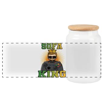 Gaming shirt - sofa king controller zocken - Panorama Keksdose mit Holzdeckel - Weiß - Vorne
