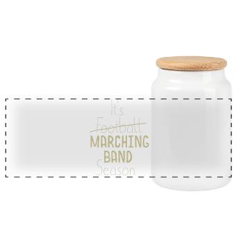 Football - Marching Band Season Music Lover - Panoramic Cookie Jar with Wooden Lid - white - Front