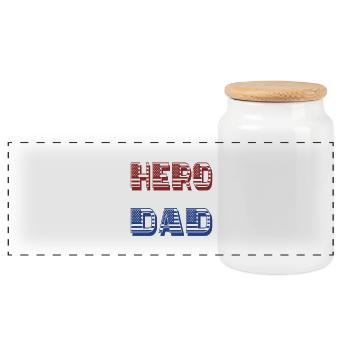 Vater Ehemann der Beste Papa der Welt  - Panorama Keksdose mit Holzdeckel - Weiß - Vorne
