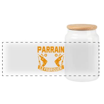 Si Parrain ne peut pas le fabriquer humour bricola - Boîte à biscuits avec couvercle en bois - blanc - Devant