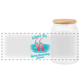 Natation synchronisée Natation artistique Sports nautiques - Boîte à biscuits avec couvercle en bois - blanc - Devant