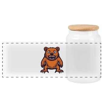 Castor Halloween Bande dessinée Drôle - Boîte à biscuits avec couvercle en bois - blanc - Devant
