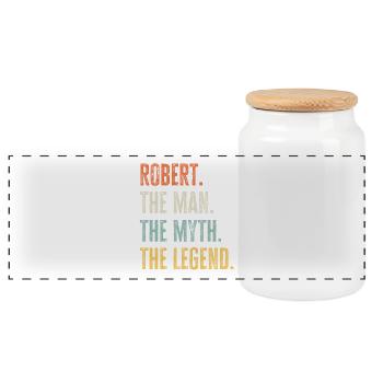 Robert Man Myth Legend Retro Design Geschenk Name - Panorama Keksdose mit Holzdeckel - Weiß - Vorne