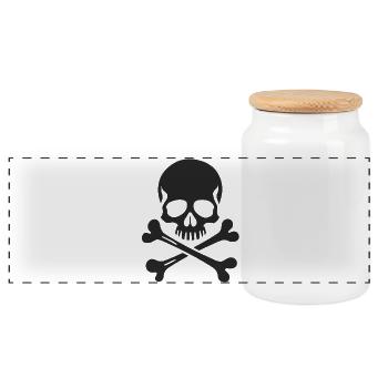 Crâne Jolly Roger classique - Boîte à biscuits avec couvercle en bois - blanc - Devant