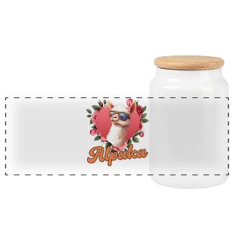 Alpaga Fan ALPAGA Femmes Lama Drôle - Boîte à biscuits avec couvercle en bois - blanc - Devant