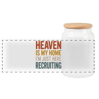 Heaven is my home Recruiting - Panoramic Cookie Jar with Wooden Lid - white - Front