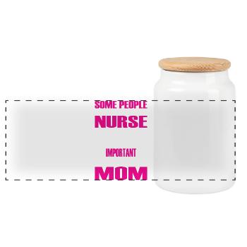 Cadeau Infirmière Maman - Boîte à biscuits avec couvercle en bois - blanc - Devant