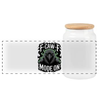 F Caw Mode F sur Ravenfire - Boîte à biscuits avec couvercle en bois - blanc - Devant