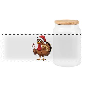 Lustige Türkei Weihnachten Mann Thanksgiving - Panorama Keksdose mit Holzdeckel - Weiß - Vorne