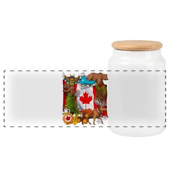 Fierté Canada - Boîte à biscuits avec couvercle en bois - blanc - Devant