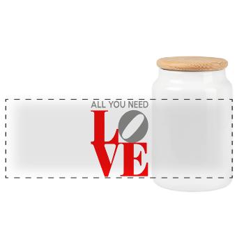 All You Need Is Love Pop Art - Panorama Keksdose mit Holzdeckel - Weiß - Vorne