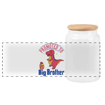 Promu à Big Brother Dinosaurs - Boîte à biscuits avec couvercle en bois - blanc - Devant