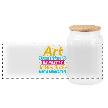 Artist Painter Graphic Art Have To Be Meaningful - Panoramic Cookie Jar with Wooden Lid - white - Front