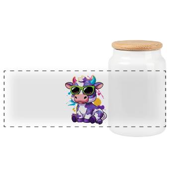 Éleveur de vaches, éleveur laitier, agriculteur, motif de la ferme - Boîte à biscuits avec couvercle en bois - blanc - Devant