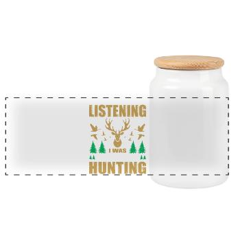 Cadeaux de chasseur Chasse Chasse Examen de chasseur - Boîte à biscuits avec couvercle en bois - blanc - Devant