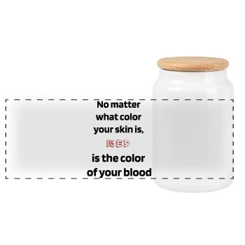 blood color - Boîte à biscuits avec couvercle en bois - blanc - Devant