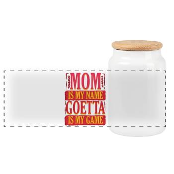 Goetta Wurst Mutter - Panorama Keksdose mit Holzdeckel - Weiß - Vorne