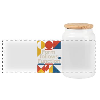 Bauhaus Architecture Architect - Panoramic Cookie Jar with Wooden Lid - white - Front